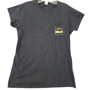 Jim Beam Whiskey Black Tee Shirt Pocket Logo Short Sleeves Crew Neck Top Men's L